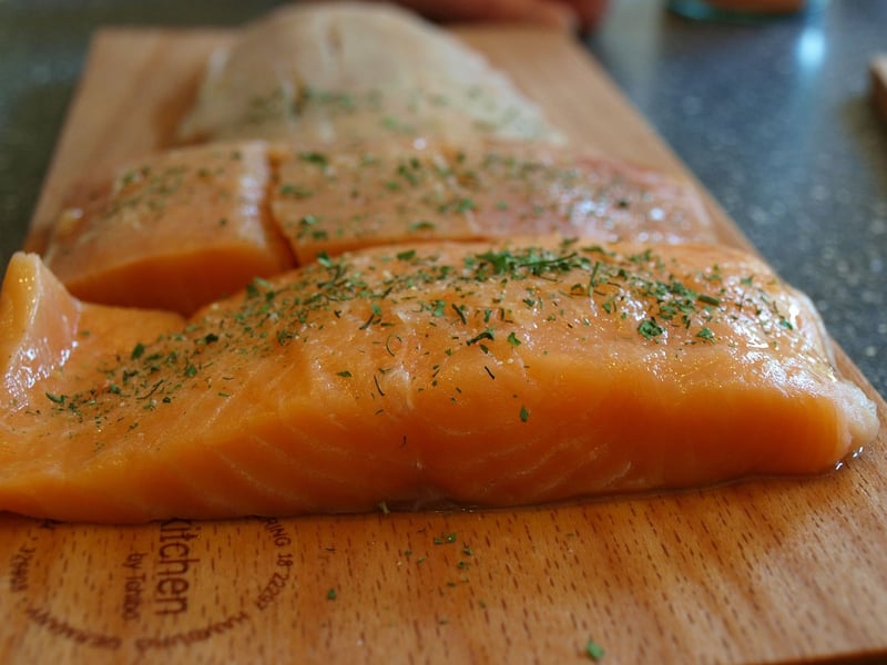 Grilled salmon fillet
